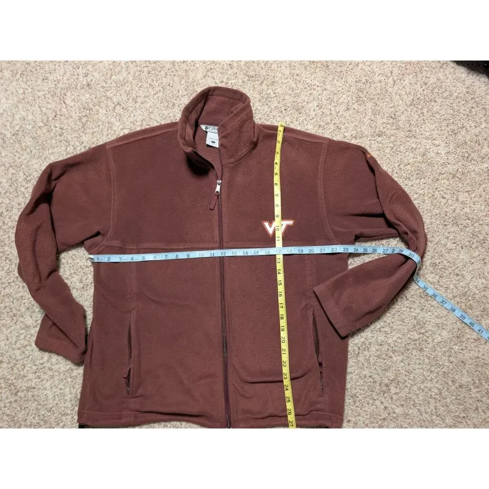 Columbia Vintage Men's Virginia Tech Hokies Flanker Full Zip Fleece Jacket; L